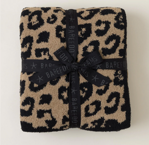 CozyChic® Barefoot Dreams Camel/Black in the Wild® Throw
