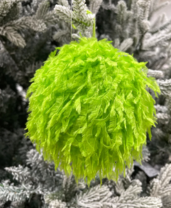 Fluffy Grinch Ball Ornament