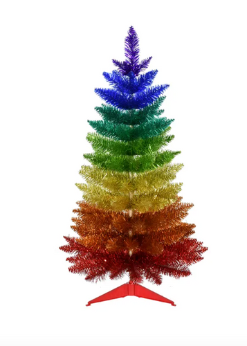 3' Un-Lit Rainbow Foil Tree