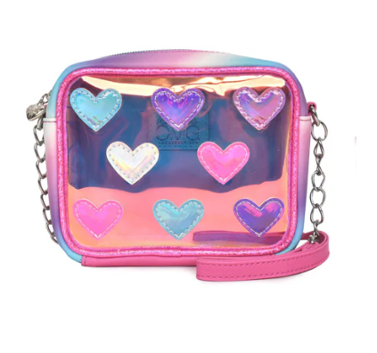 Miss Gwen's OMG Accessories Clear Glazed Heart-Patched Crossbody