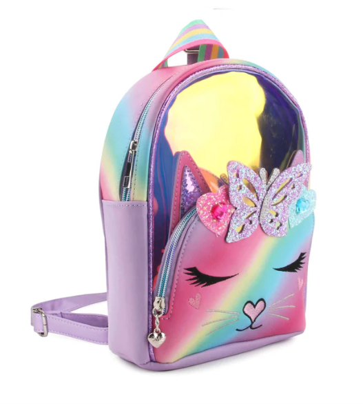 Miss Bella Kitty Kat Clear Glazed Ombre Mini Backpack