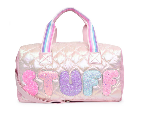 Miss Gwen's OMG Accessories Quilted Metallic Stuff Duffle Bag