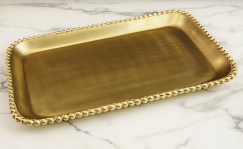 Gold Deep Beaded Tray