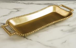 Gold Beaded Handled Tray