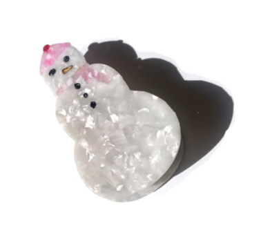 Hand-painted Snowman Christmas Hair Claw Clip
