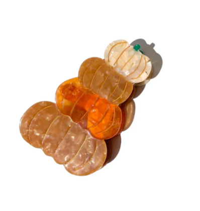 Hand-painted Pumpkin Stack Hair Claw Clip