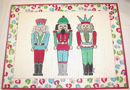 Nutcracker Trio Bright Christmas Bamboo Mat