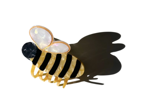 Hand-Painted Bumble Bee Claw Hair Clip