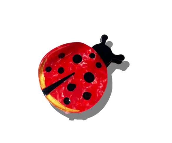 Hand-Painted Ladybug Claw Hair Clip
