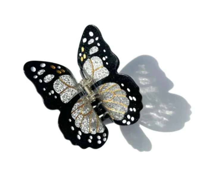 Hand-Painted Silver Monarch Butteryfly