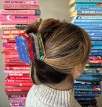 Hand-Painted Stack of Books Hair Claw Clip