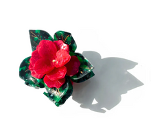 Hand-Painted  Poinsettia Claw Hair Clip