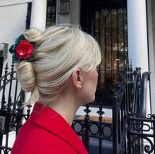 Hand-Painted  Poinsettia Claw Hair Clip
