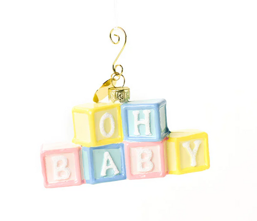 Happy Everything Oh Baby Blocks Ornament