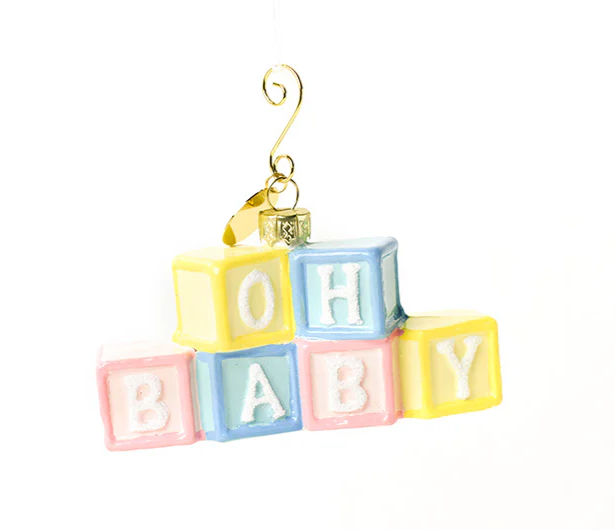 Happy Everything Oh Baby Blocks Ornament