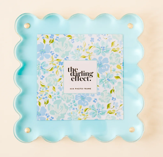 Blue Square Scalloped Acrylic Frame