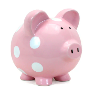 Pink Polka Dot Piggy Bank