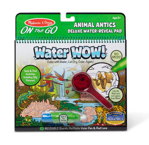 Melissa & Doug Water Wow! Animal Antics Deluxe Water-Reveal Pad - On the Go Travel Activity