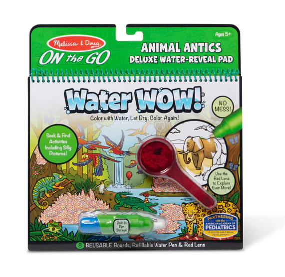 Melissa & Doug Water Wow! Animal Antics Deluxe Water-Reveal Pad - On the Go Travel Activity