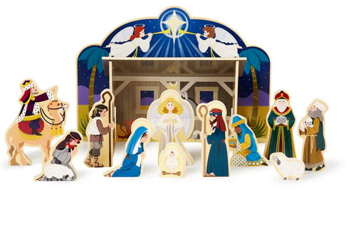 Melissa & Doug Wooden Christmas Nativity Set