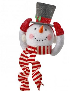 SNOWMAN WITH HAT & SCARF TREE TOPPER