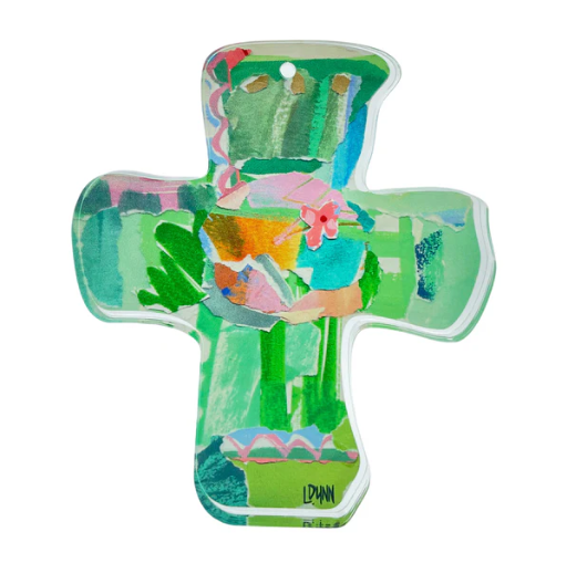 GREEN EVERLASTING LOVE ACRYLIC CROSS