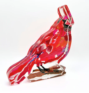 VISITING CARDINAL ACRYLIC BLOCK