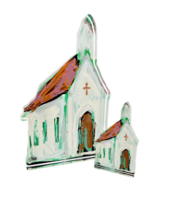 COPPER TOP CHURCH ACRYLIC BLOCK