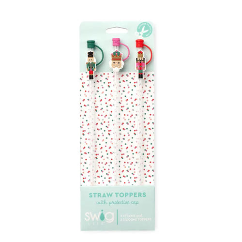 Swig Christmas Nutcracker Straw Topper Set