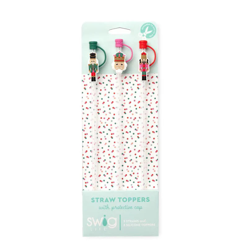 Swig Christmas Nutcracker Straw Topper Set