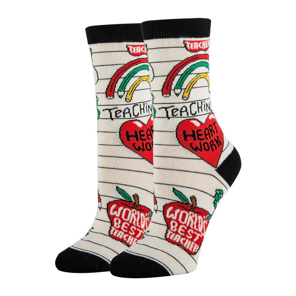 Heart Work Teacher Socks