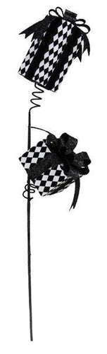 BLACK & WHITE HARLEQUIN PACKAGE CHRISTMAS PICK
