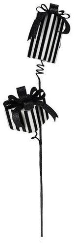 VERTICAL BLACK & WHITE STRIPE CHRISTMAS PACKAGE PICK