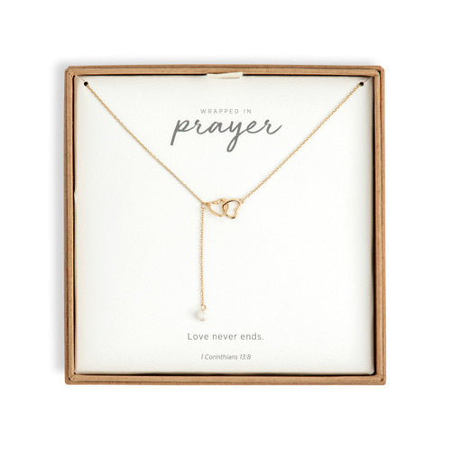 Gold Dainty Double Heart Necklace