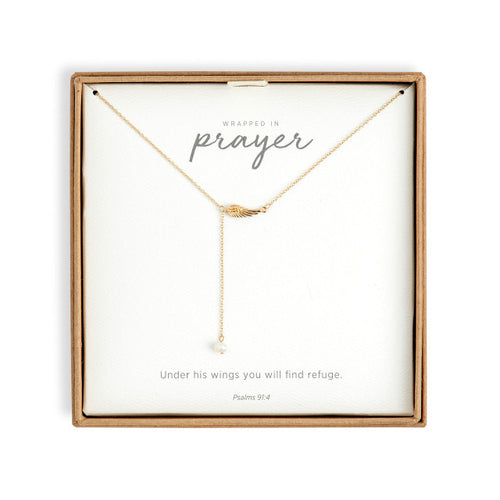 Gold Dainty Wing Guardian Angel Necklace