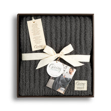 The Giving Collection Grey Ribbed Blanket