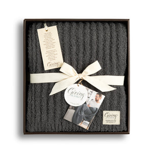The Giving Collection Grey Ribbed Blanket