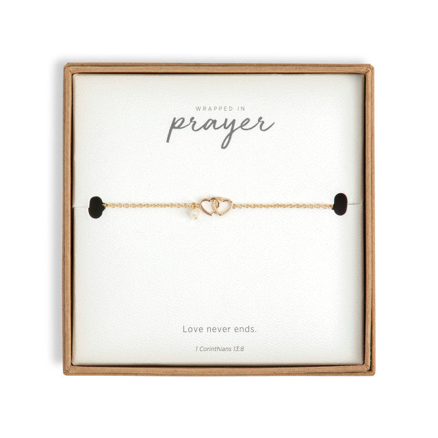 Gold Dainty Double Heart Bracelet