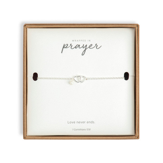 Silver Dainty Double Heart Bracelet