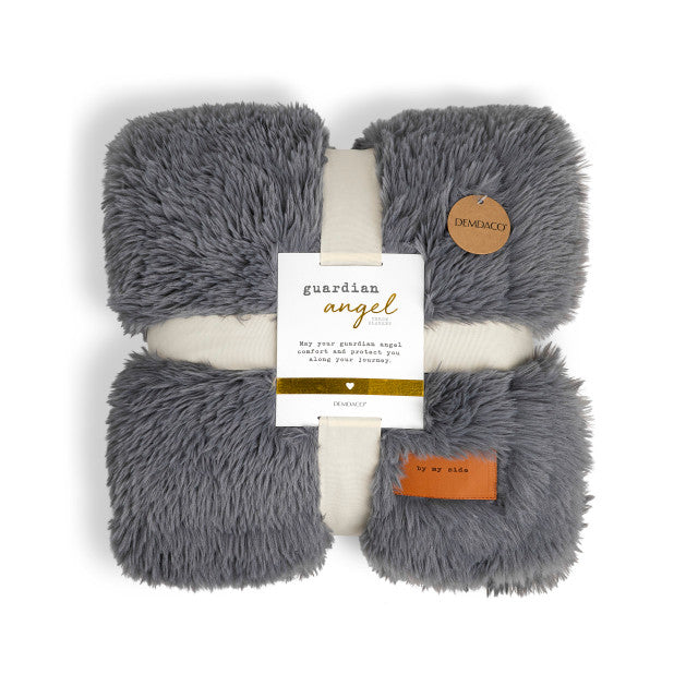 Guardian Angel Gray Throw Blanket
