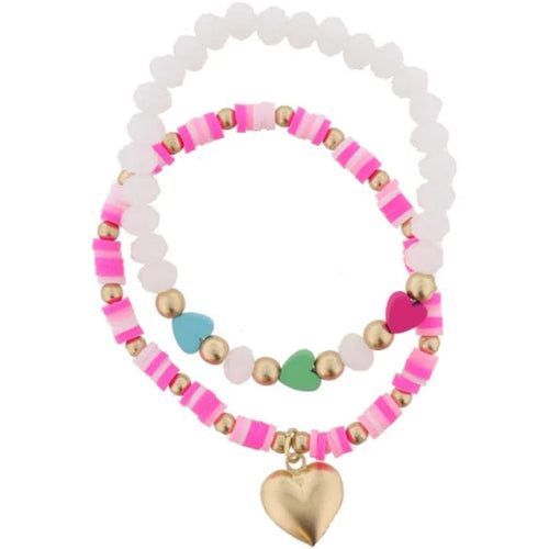 Kids Heart Bracelet Set