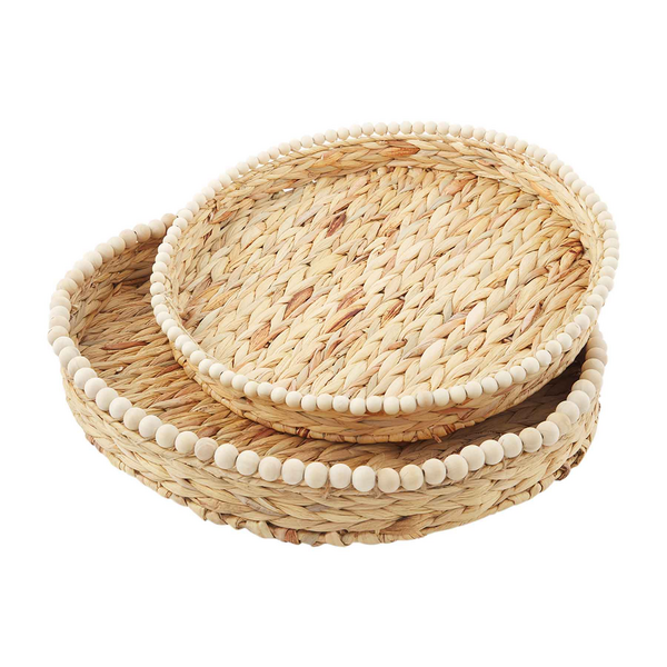 Hyacinth Beaded Tray Set