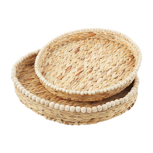 Hyacinth Beaded Tray Set