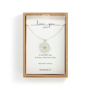 Silver Love You Locket Necklace