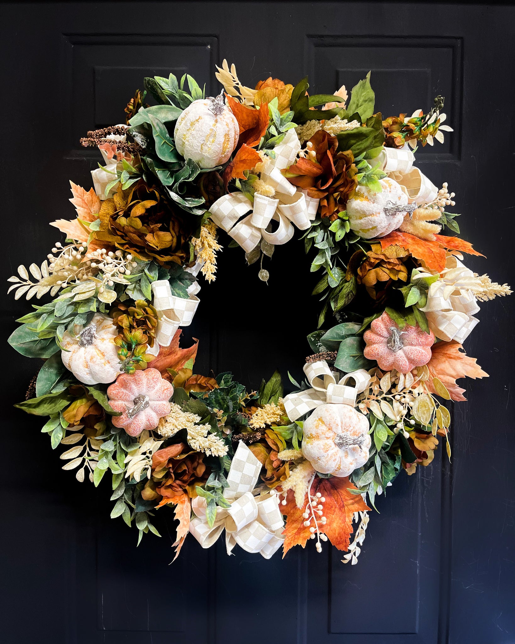Neutral & Cream Checkered Wreath