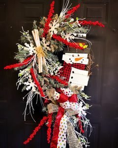 Jolly Ole Snowman Christmas Wreath