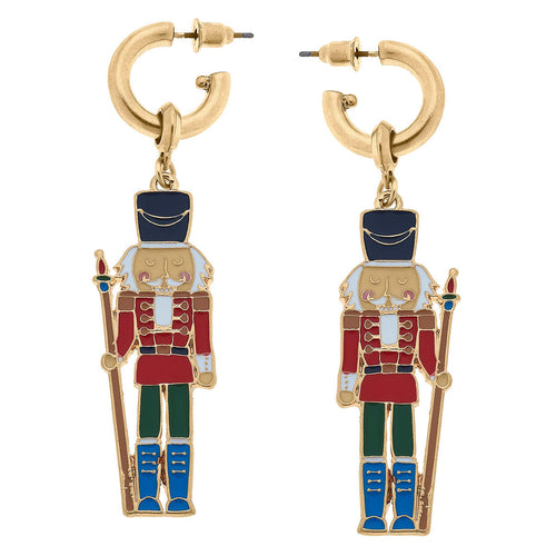 Christmas Noelle Enamel Classic Nutcracker Earrings