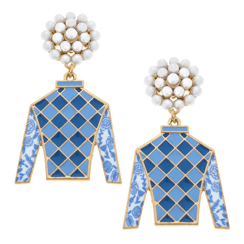 Jockey Silk Earring Blue