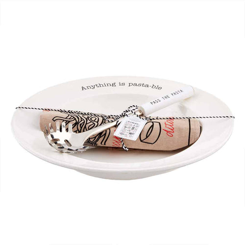 Pasta Serving Bowl & Towel Set