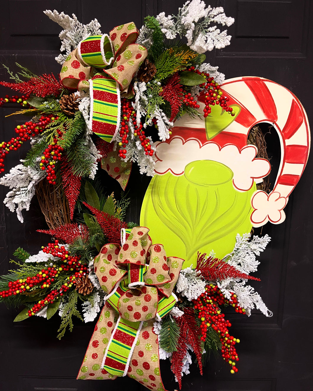 Grinch Gnome Christmas Wreath
